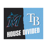 MLB House Divided - Marlins / Rays Mat 33.75"x42.5"