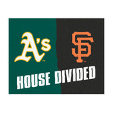 MLB House Divided - Athletics / Giants Mat 33.75"x42.5"