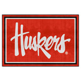 Nebraska Cornhuskers 5ft. x 8 ft. Plush Area Rug, "Huskers"