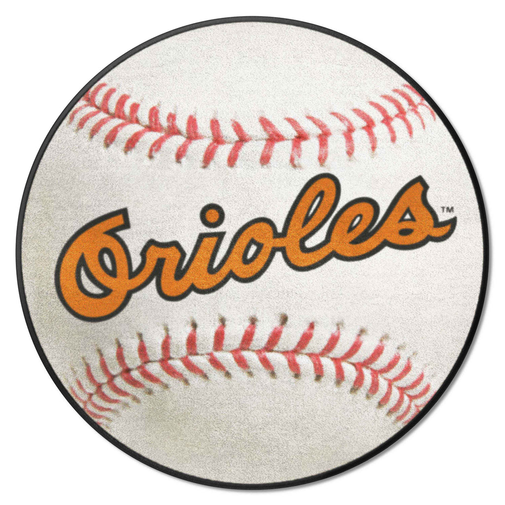 Baltimore Orioles Baseball Rug - 27in. Diameter 1975 Retro Logo