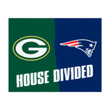 NFL House Divided - Packers / Patriots Rug 34 in. x 42.5 in.