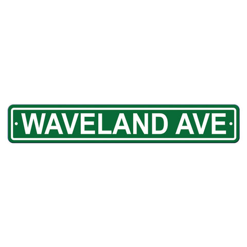 Chicago Cubs Sign 4x24 Plastic Street Style Waveland Avenue CO