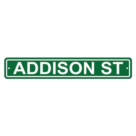 Chicago Cubs Sign 4x24 Plastic Street Style Addison Street CO