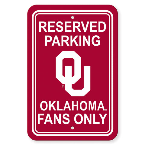 Oklahoma Sooners Sign 12x18 Plastic Reserved Parking Style CO