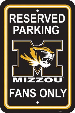 Missouri Tigers Sign 12x18 Plastic Reserved Parking Style CO