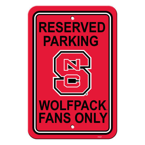 North Carolina State Wolfpack Sign 12x18 Plastic Reserved Parking Style CO