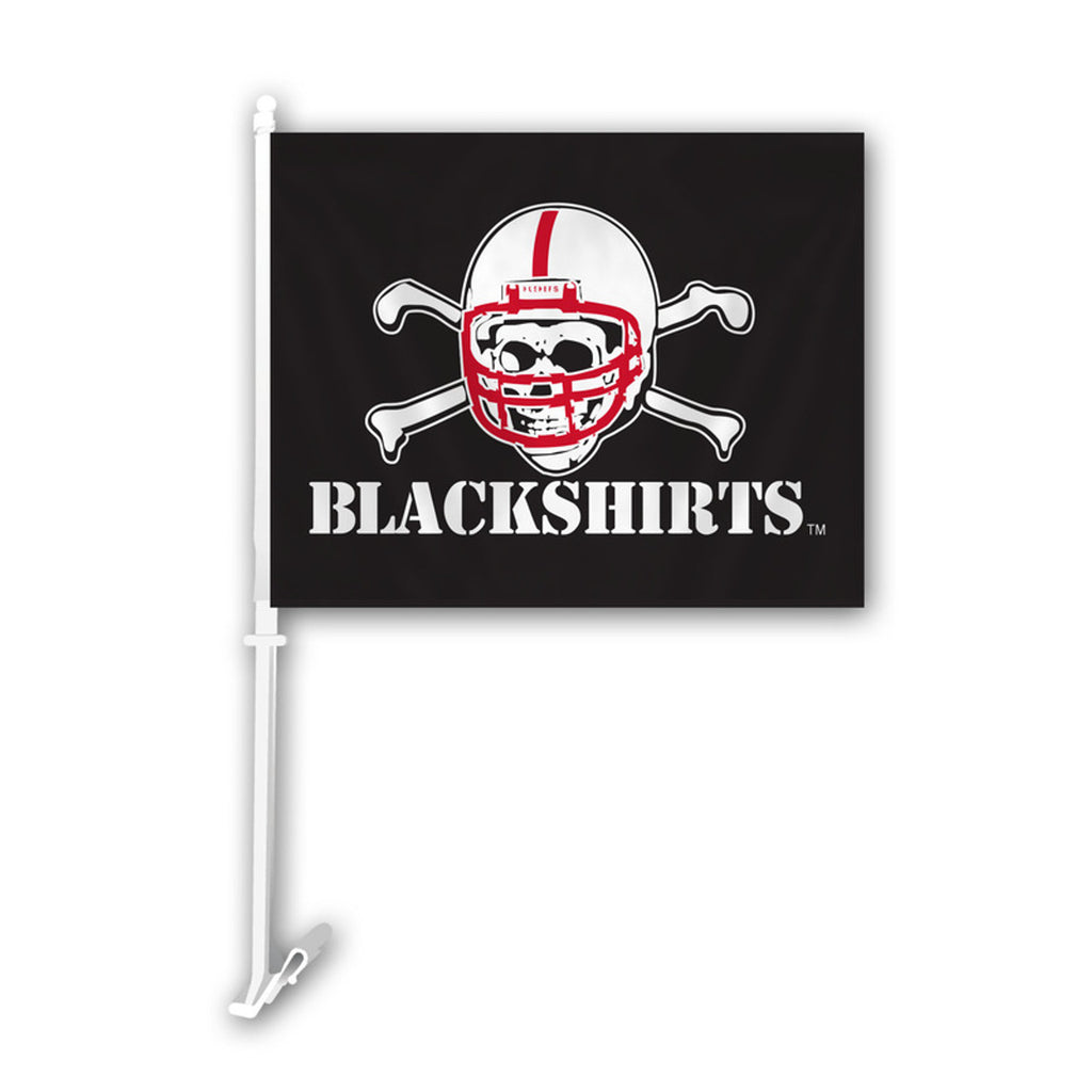 Nebraska Cornhuskers Flag Car Style Blackshirts Design