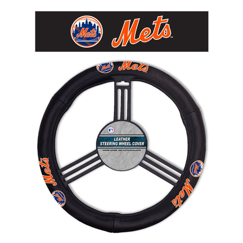 New York Mets Steering Wheel Cover Leather CO