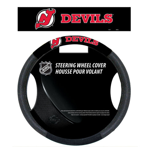 New Jersey Devils Steering Wheel Cover Mesh Style CO