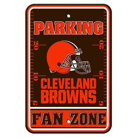 Cleveland Browns Sign 12x18 Plastic Fan Zone Parking Style CO