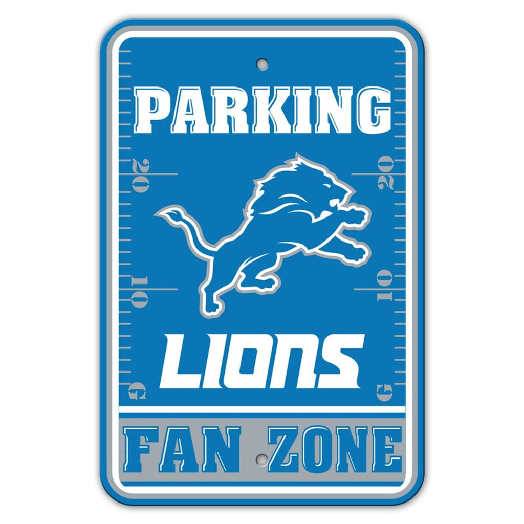 Detroit Lions Sign 12x18 Plastic Fan Zone Parking Style CO
