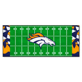 Denver Broncos Football Field Runner Mat - 30in. x 72in. XFIT Design