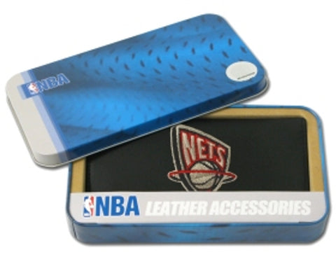 New Jersey Nets Checkbook Cover Embroidered Leather CO