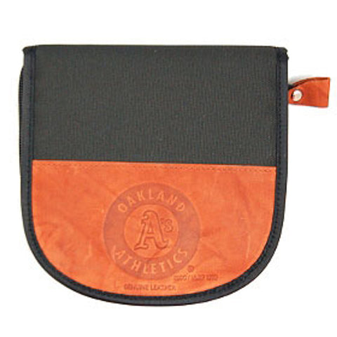 Oakland Athletics CD Case Leather/Nylon Embossed CO