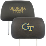 Georgia Tech Yellow Jackets Embroidered Head Rest Cover Set - 2 Pieces