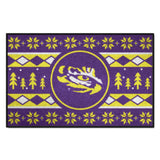 LSU Tigers Holiday Sweater Starter Mat Accent Rug - 19in. x 30in.