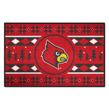 Louisville Cardinals Holiday Sweater Starter Mat Accent Rug - 19in. x 30in.