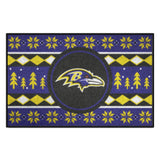 Baltimore Ravens Holiday Sweater Starter Mat Accent Rug - 19in. x 30in.