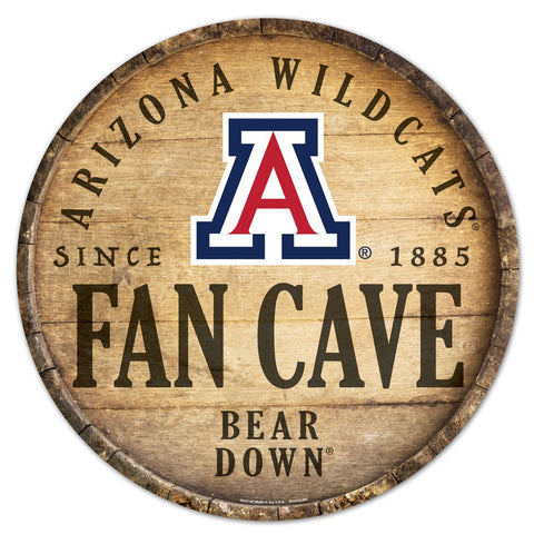 Arizona Wildcats Sign Wood 14 Inch Round Barrel Top Design - Special Order