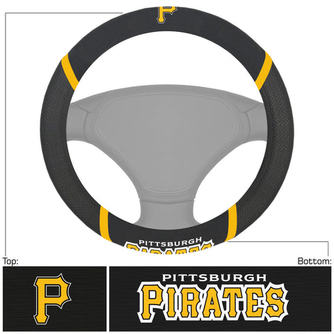 Pittsburgh Pirates Steering Wheel Cover Mesh/Stitched