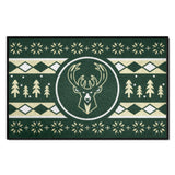 Milwaukee Bucks Holiday Sweater Starter Mat Accent Rug - 19in. x 30in.