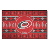 Carolina Hurricanes Holiday Sweater Starter Mat Accent Rug - 19in. x 30in.