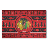 Chicago Blackhawks Holiday Sweater Starter Mat Accent Rug - 19in. x 30in.