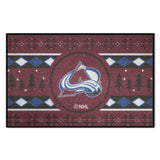 Colorado Avalanche Holiday Sweater Starter Mat Accent Rug - 19in. x 30in.