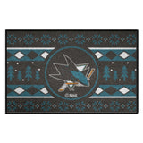 San Jose Sharks Holiday Sweater Starter Mat Accent Rug - 19in. x 30in.