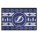 Tampa Bay Lightning Holiday Sweater Starter Mat Accent Rug - 19in. x 30in.