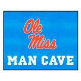 Ole Miss Rebels Man Cave All-Star Rug - 34 in. x 42.5 in., Light Blue Alternate