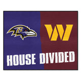 NFL House Divided - Ravens / Commanders Rug 34 in. x 42.5 in.