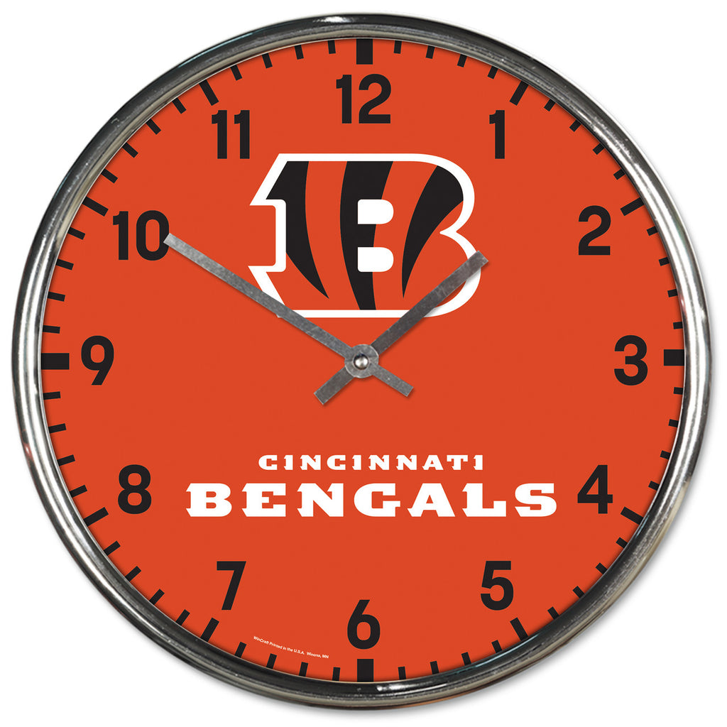 Cincinnati Bengals Round Chrome Wall Clock
