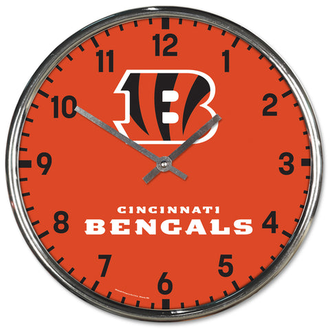 Cincinnati Bengals Round Chrome Wall Clock