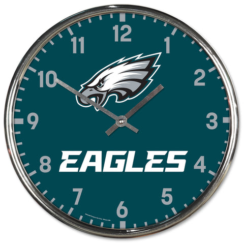 Philadelphia Eagles Round Chrome Wall Clock