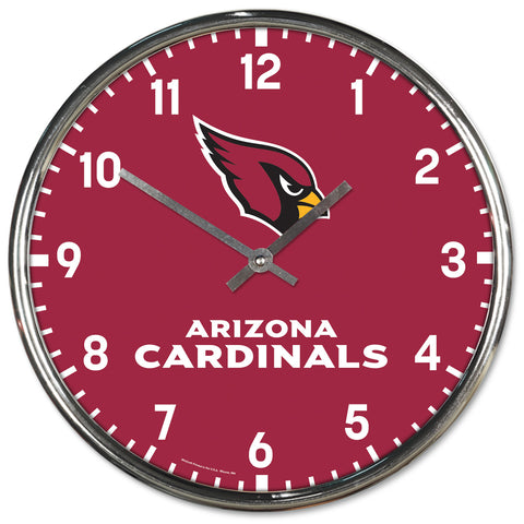 Arizona Cardinals Round Chrome Wall Clock