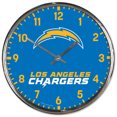 Los Angeles Chargers Clock Wall Style Round Chrome