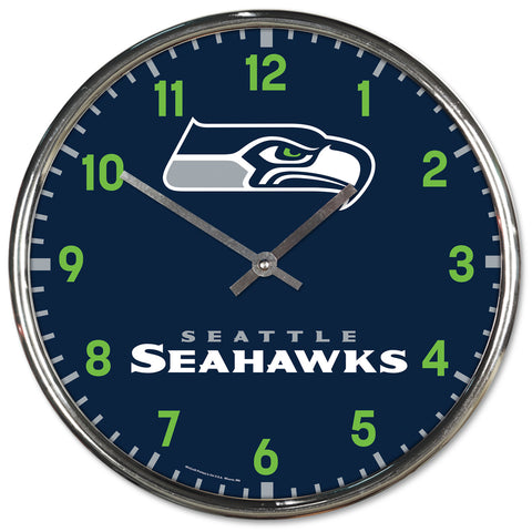 Seattle Seahawks Round Chrome Wall Clock
