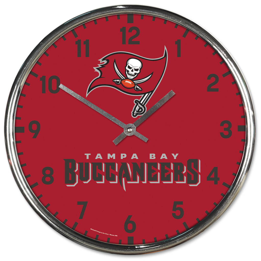 Tampa Bay Buccaneers Round Chrome Wall Clock