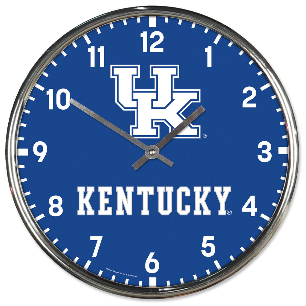 Kentucky Wildcats Round Chrome Wall Clock