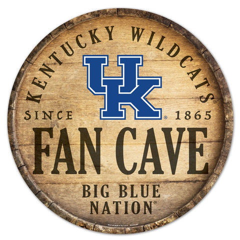 Kentucky Wildcats Sign Wood 14 Inch Round Barrel Top Design - Special Order