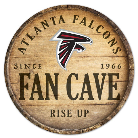 Atlanta Falcons Sign Wood 14 Inch Round Barrel Top Design