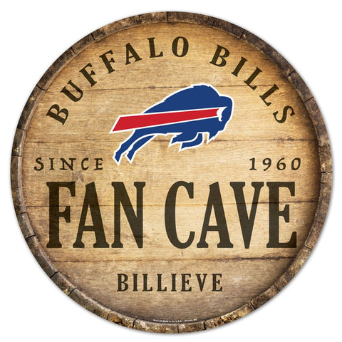 Buffalo Bills Sign Wood 14 Inch Round Barrel Top Design