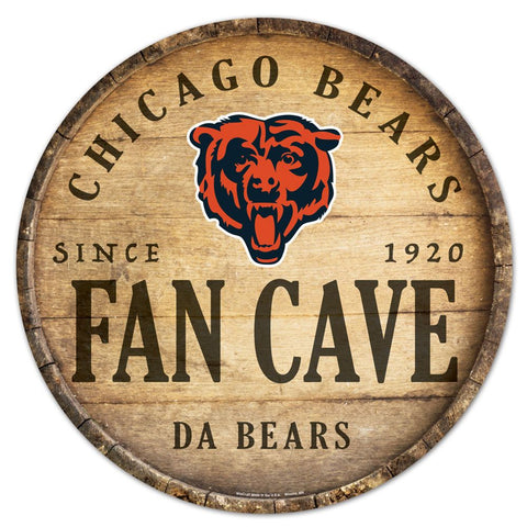 Chicago Bears Sign Wood 14 Inch Round Barrel Top Design