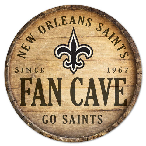 New Orleans Saints Sign Wood 14 Inch Round Barrel Top Design