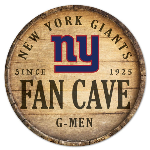 New York Giants Sign Wood 14 Inch Round Barrel Top Design