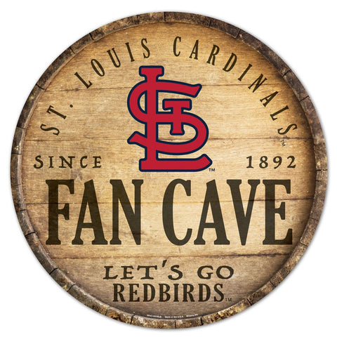 St. Louis Cardinals Sign Wood 14 Inch Round Barrel Top Design