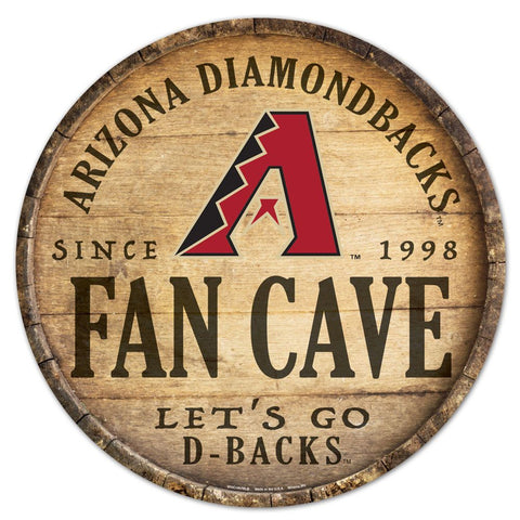 Arizona Diamondbacks Sign Wood 14 Inch Round Barrel Top Design - Special Order