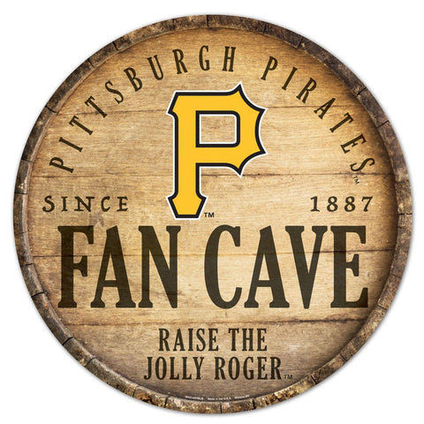 Pittsburgh Pirates Sign Wood 14 Inch Round Barrel Top Design - Special Order