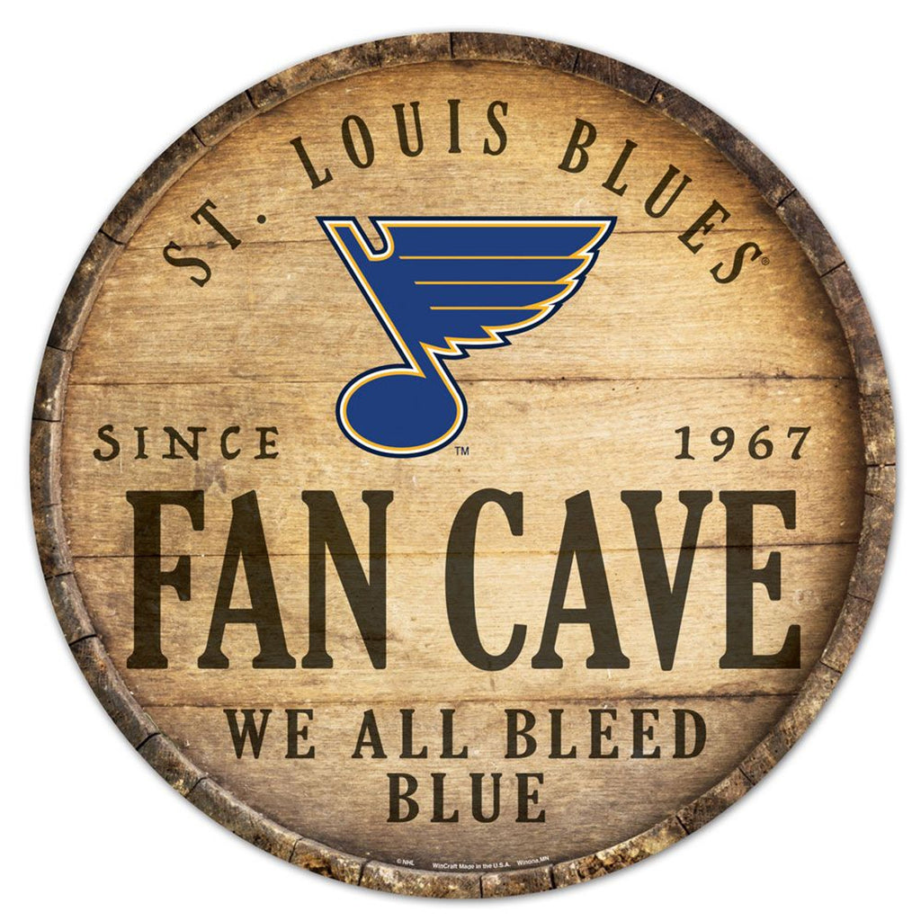 St. Louis Blues Sign Wood 14 Inch Round Barrel Top Design - Special Order